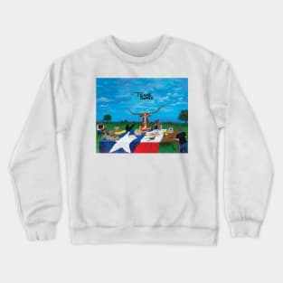 Texas Landscape Art Print,  Texas Wall Art,  Texas Hill Country Decor Crewneck Sweatshirt